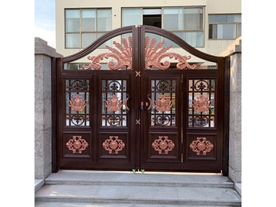铝合金工厂大门批发定制  别墅铝艺大门价格  海铭铝大门价格
