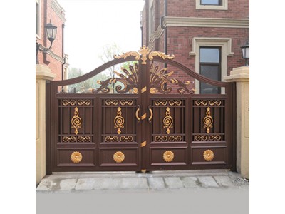 铝艺大门生产批发商 海铭铝合金大门样式多 铝大门可定制