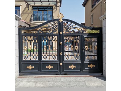 海铭铝合金大门  铝合金大门批发 新中式铝艺大门价格