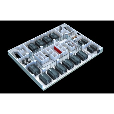 徐州数据中心机房效果图制作|金属质感彰显科技风