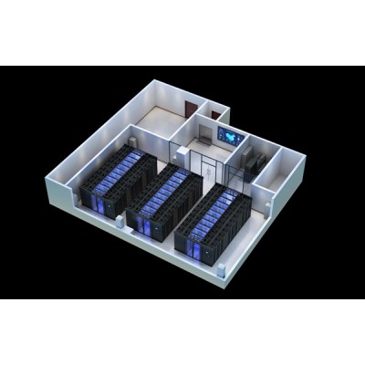 绍兴微模块机房效果图制作|海信|科士达|华为机房效果图